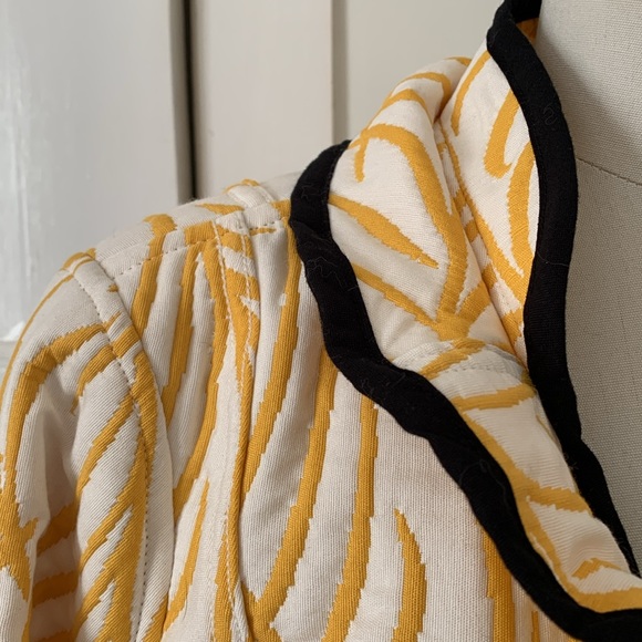 Museum Giftshop Lightweight Like New Quilted Jacket Yellow & Black Trim Sz Med - Picture 2 of 12